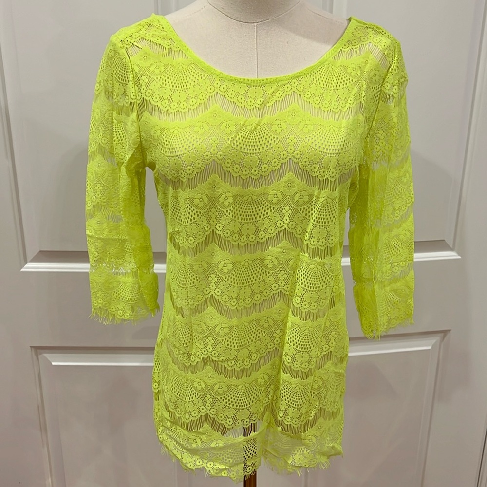 Neon Yellow see through Top!